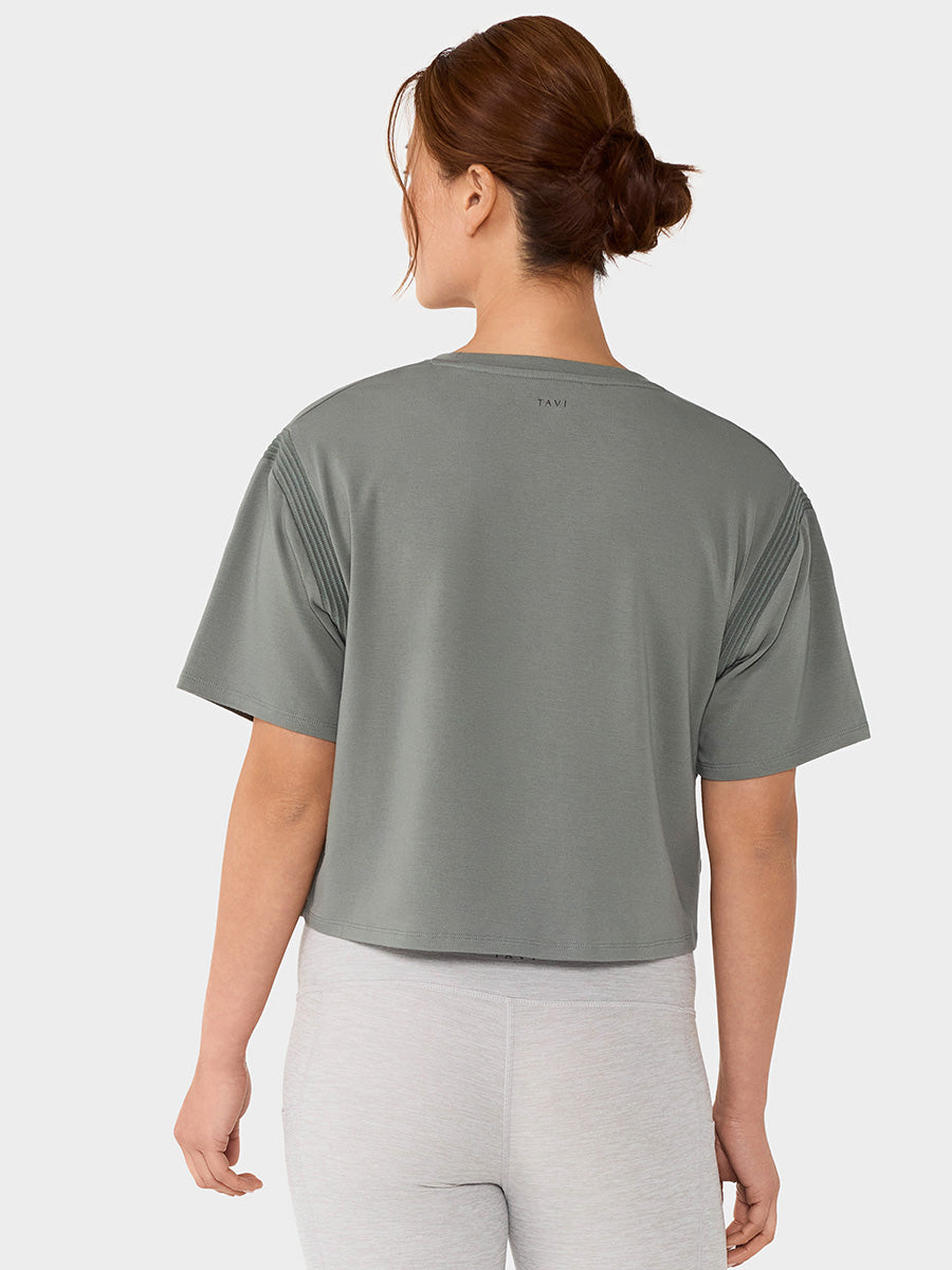 【TAVI】短款T恤 CROP TEE / 瑜伽上衣 普拉提 短款 透气 TOESOX