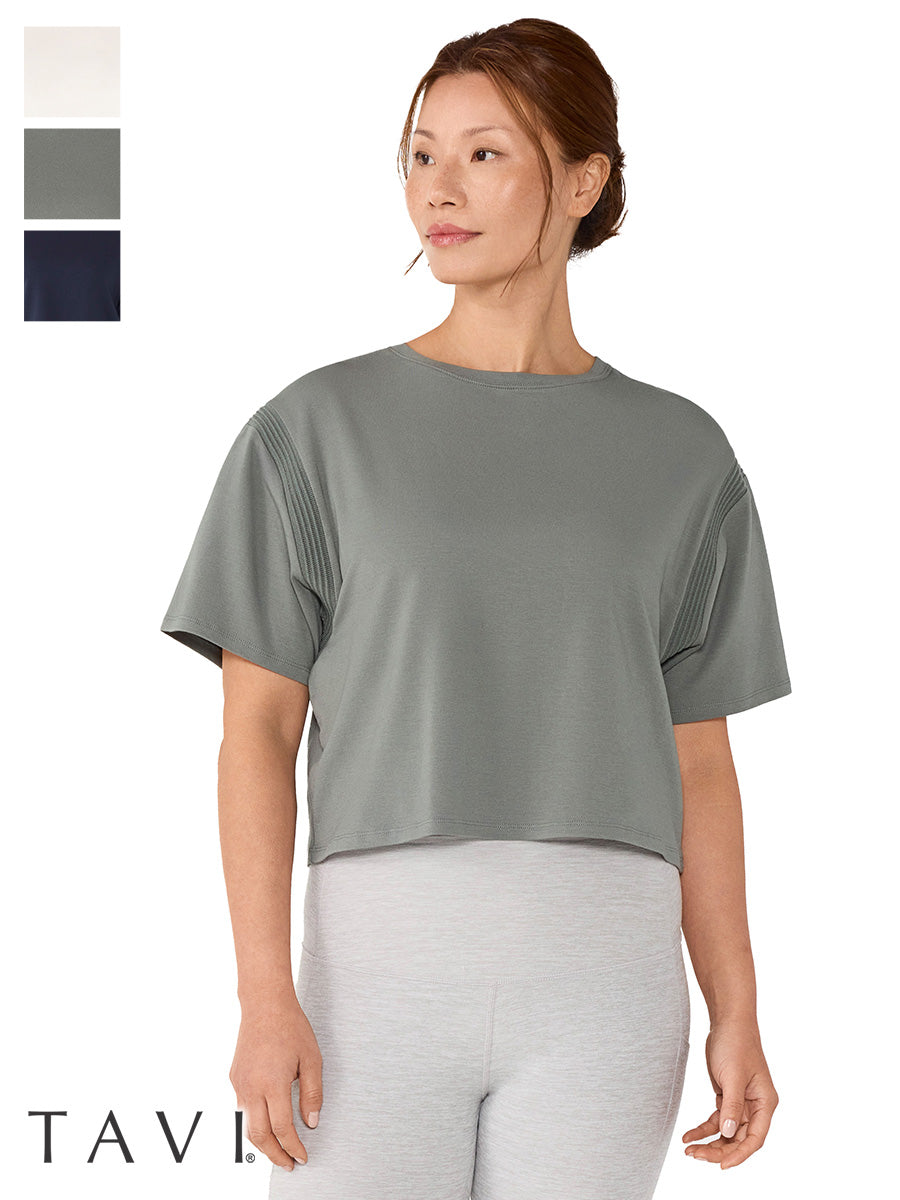 【TAVI】短款T恤 CROP TEE / 瑜伽上衣 普拉提 短款 透气 TOESOX