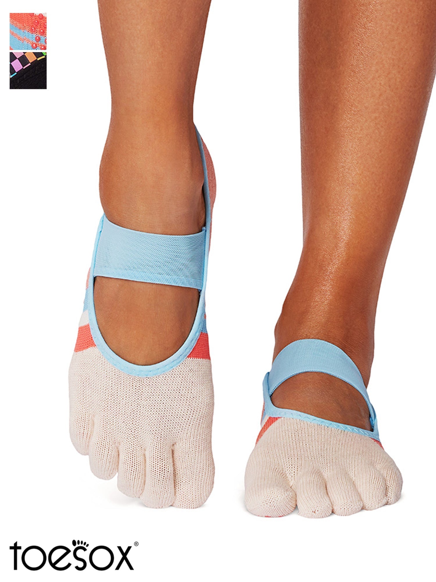 ToeSox] グリップ ソックス 5本指 ミア（Full-Toe／つま先あり