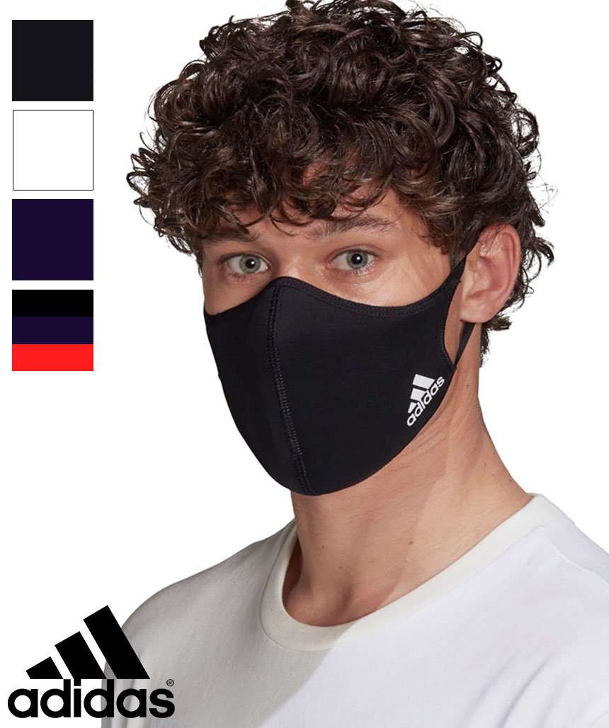 [SALE9%OFF][adidas] フェイスカバー マスク 3枚組 / スポーツ 飛沫防止 息がしやすい 通気性 洗える 大人 サスティナブルマスク
