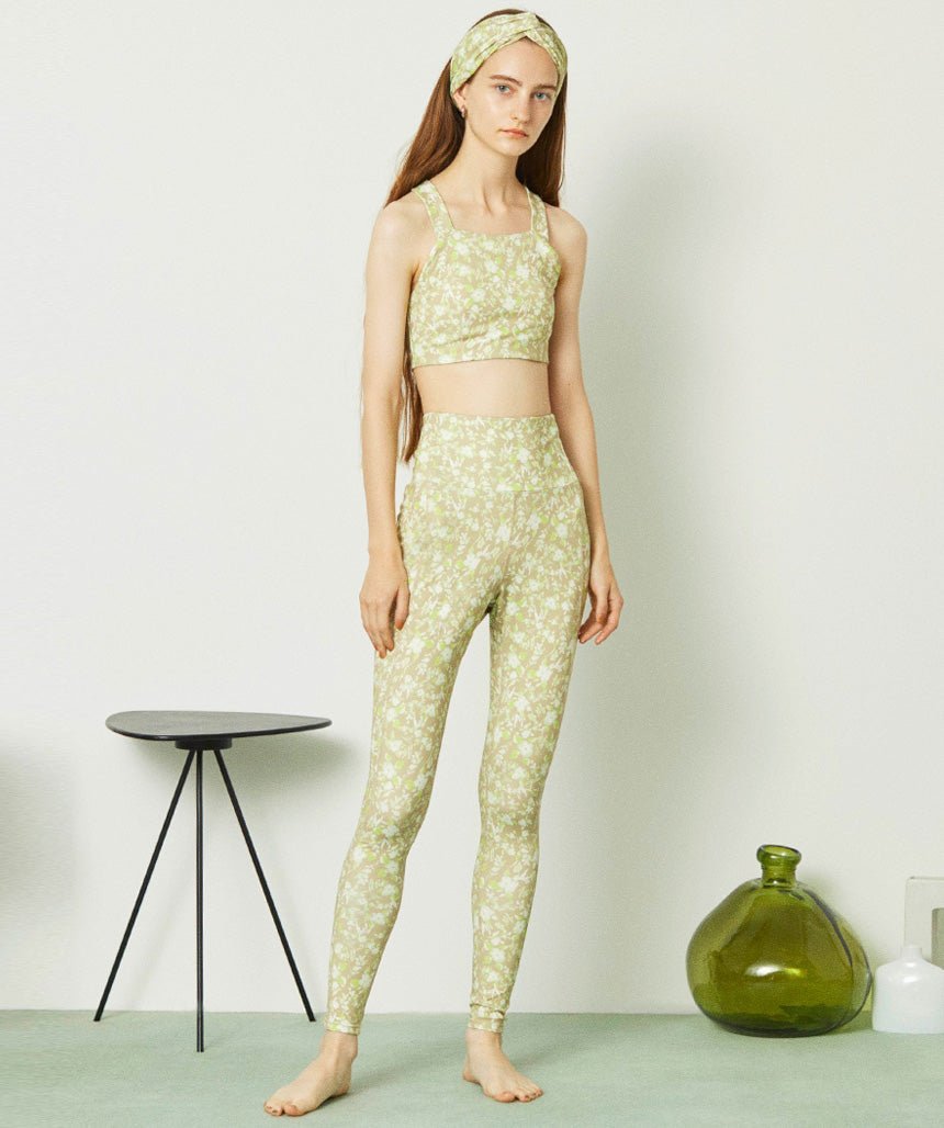 [SALE][emmi] Art Flower Leggings Yoga Wear Yoga Bottoms Yoga Pants Long  Floral Pattern / 22SS 14WCP221207