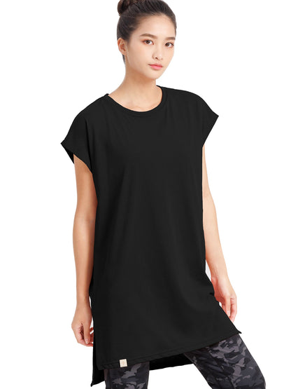 [Loopa] ルーパ サイドスリット チュニック Tee side slit tunic tee / ヨガトップス ヨガウェア Tシャツ [A] 20_1-Puravida! プラヴィダ　ヨガ ピラティス フィットネスショップ