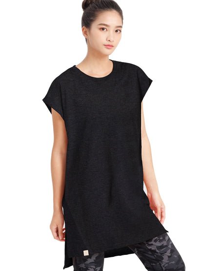 [Loopa] ルーパ サイドスリット チュニック Tee side slit tunic tee / ヨガトップス ヨガウェア Tシャツ [A] 20_1-Puravida! プラヴィダ　ヨガ ピラティス フィットネスショップ