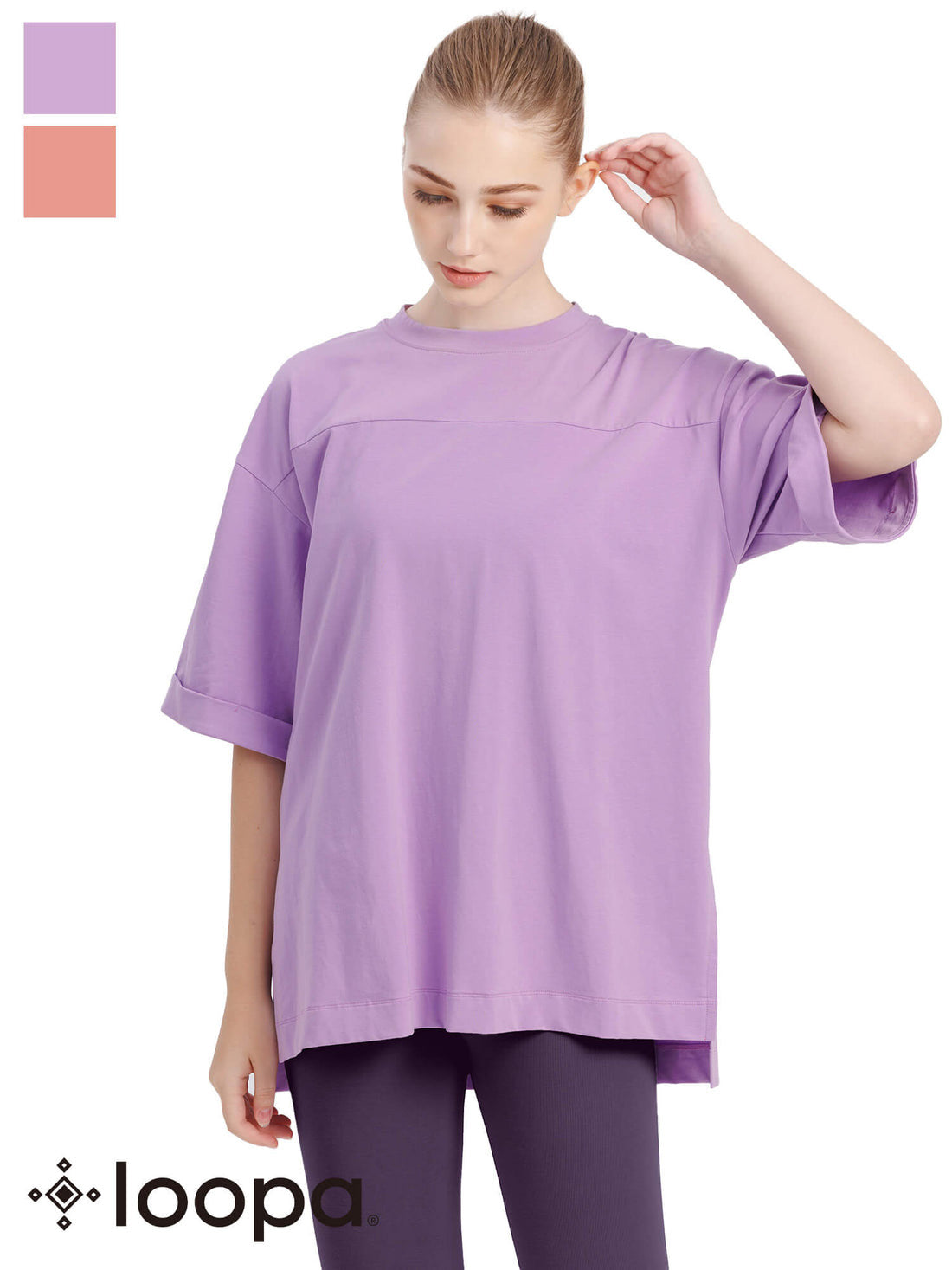 38%OFF[SALE][Loopa] ルーパ ヨークBIG Tee / ヨガウェア 半袖 ロング丈 吸水速乾 23SS [SOFF]