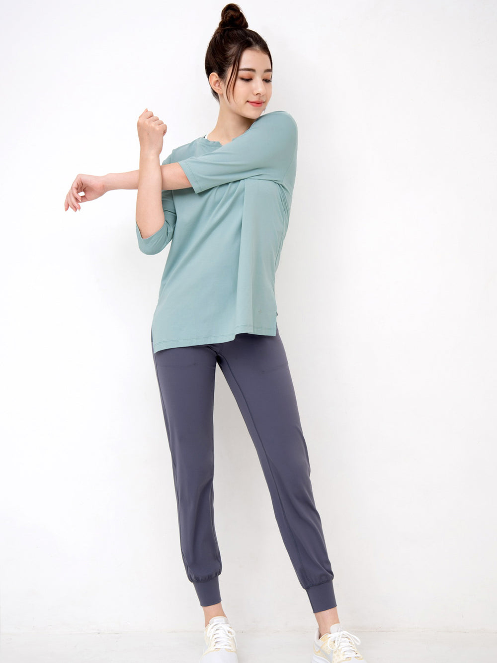 [Loopa] ルーパ キーネックロングTシャツ Yogawear Keyneck Long T-Shirts Tシャツ ヨガトップス / ヨガウェア 20_1