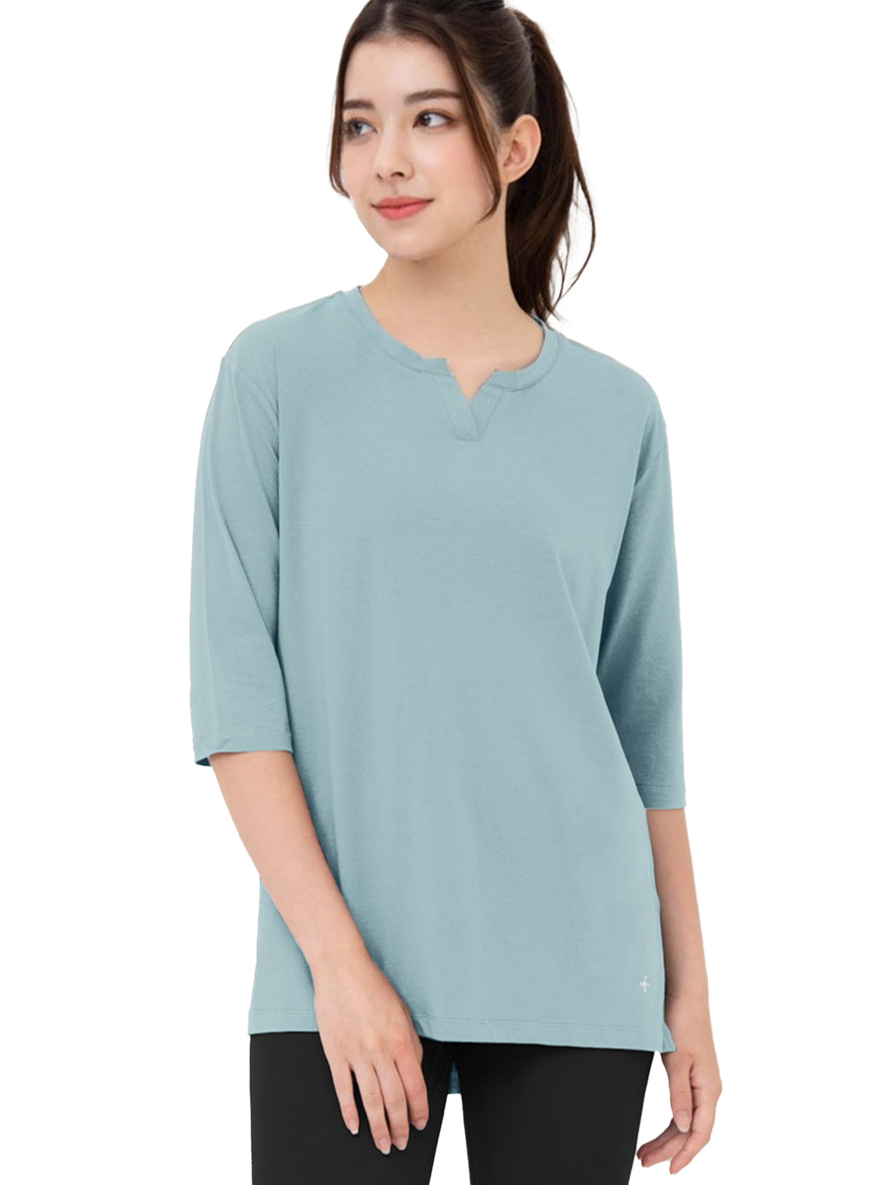 [Loopa] ルーパ キーネックロングTシャツ Yogawear Keyneck Long T-Shirts Tシャツ ヨガトップス / ヨガウェア 20_1