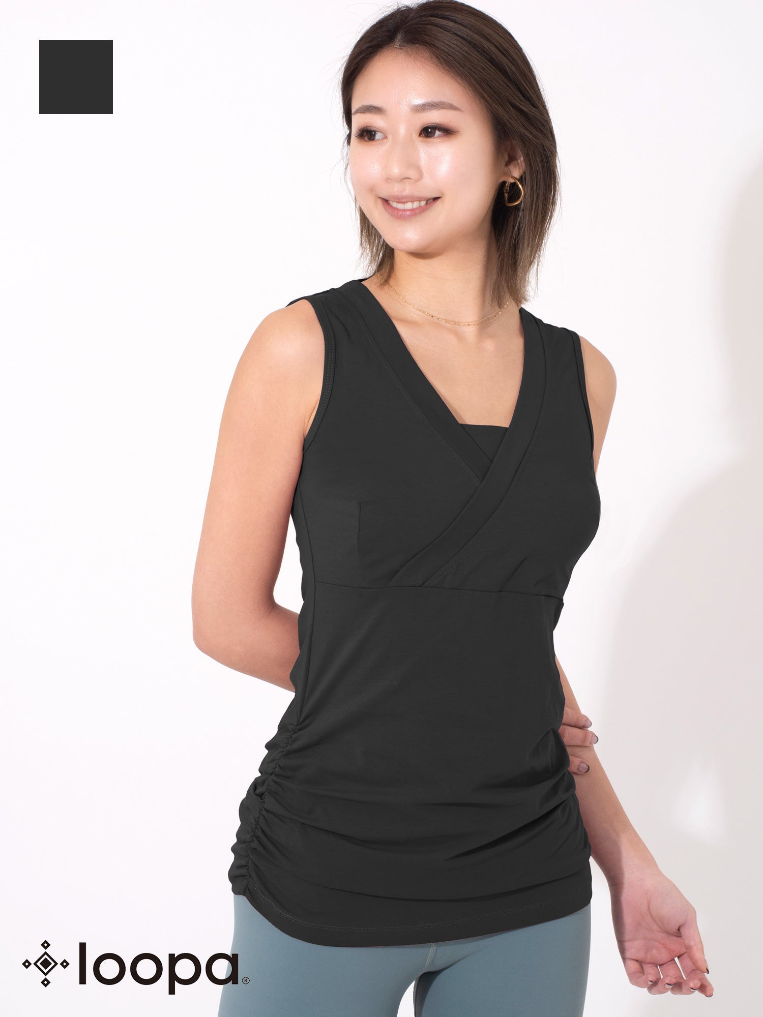 [Loopa] ルーパ カシュクールトップ Yoga Cushcool Top / ヨガウェア ヨガトップス 23FW [SOFF]-Puravida! プラヴィダ　ヨガ ピラティス フィットネスショップ