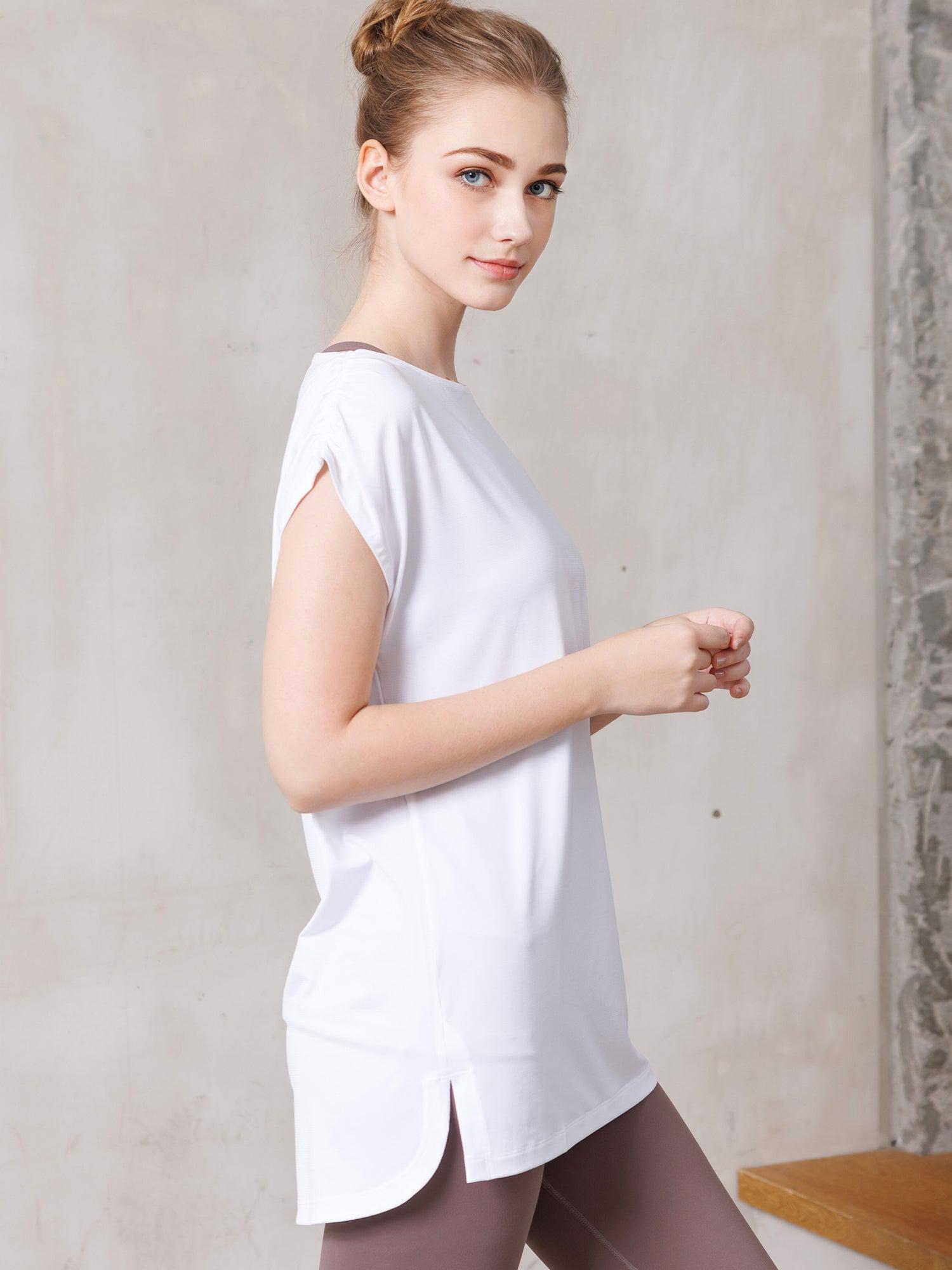 [Loopa] ルーパ ルーシュ ヨガ チュニック ruche yoga tunic Tシャツ ヨガトップス / ヨガウェア 21FW [SOFF]-Puravida! プラヴィダ　ヨガ ピラティス フィットネスショップ