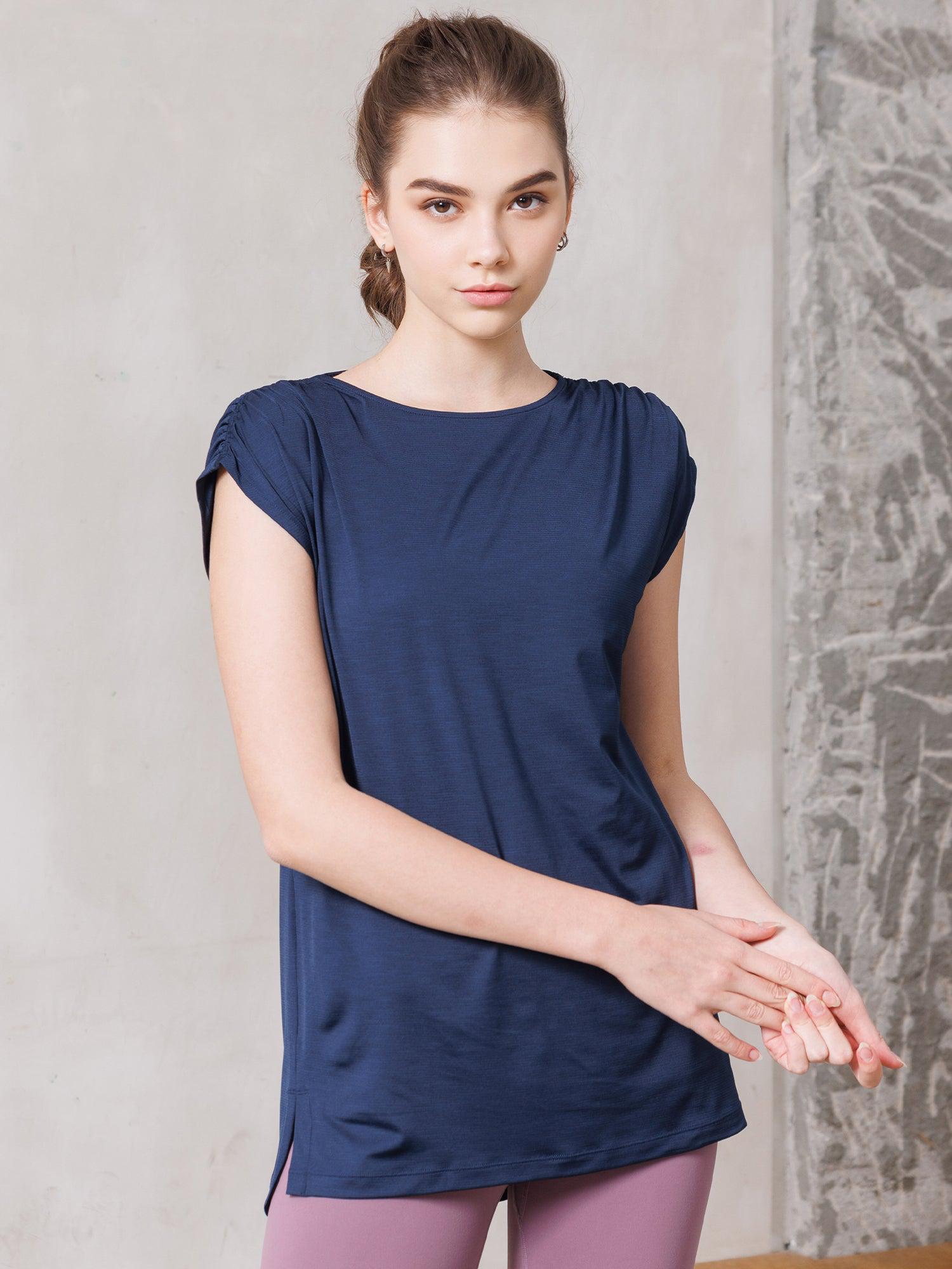 [Loopa] ルーパ ルーシュ ヨガ チュニック ruche yoga tunic Tシャツ ヨガトップス / ヨガウェア 21FW [SOFF]-Puravida! プラヴィダ　ヨガ ピラティス フィットネスショップ