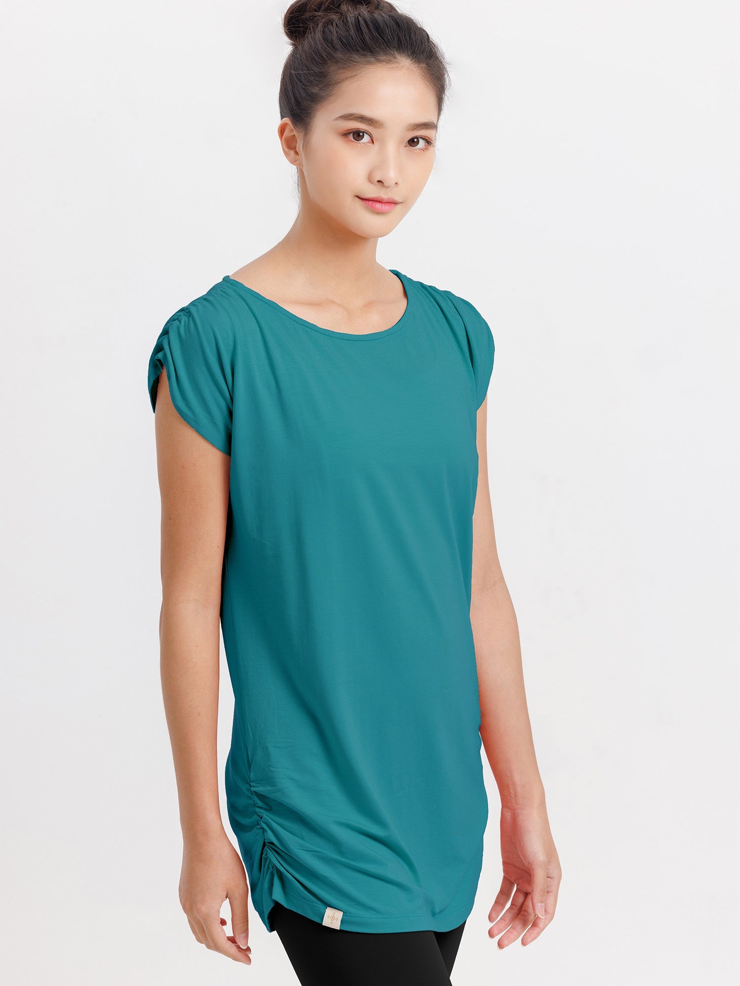 [Loopa] ルーパ ルーシュ ロング Tシャツ Yoga Roush long Tee / ヨガトップス ヨガウェア Tシャツ [A] 20_1 22SS-Puravida! プラヴィダ　ヨガ ピラティス フィットネスショップ