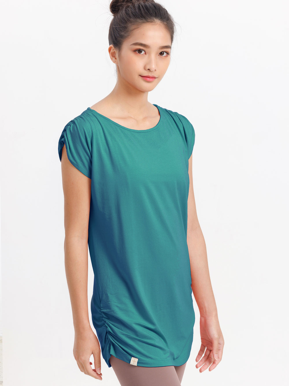 [Loopa] ルーパ ルーシュ ロング Tシャツ Yoga Roush long Tee / ヨガトップス ヨガウェア Tシャツ [A] 20_1 22SS