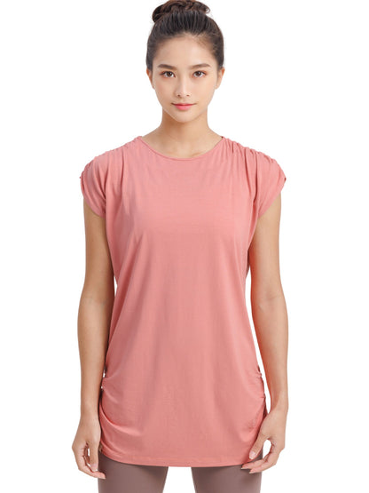 [Loopa] ルーパ ルーシュ ロング Tシャツ Yoga Roush long Tee / ヨガトップス ヨガウェア Tシャツ [A] 20_1 22SS-Puravida! プラヴィダ　ヨガ ピラティス フィットネスショップ