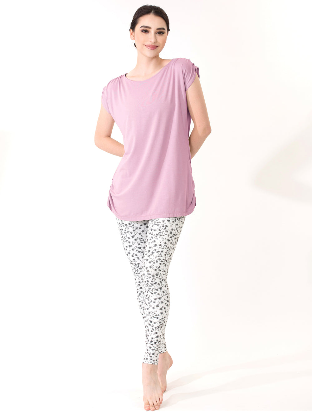 [Loopa] ルーパ ルーシュ ロング Tシャツ Yoga Roush long Tee / ヨガトップス ヨガウェア Tシャツ [A] 20_1 22SS