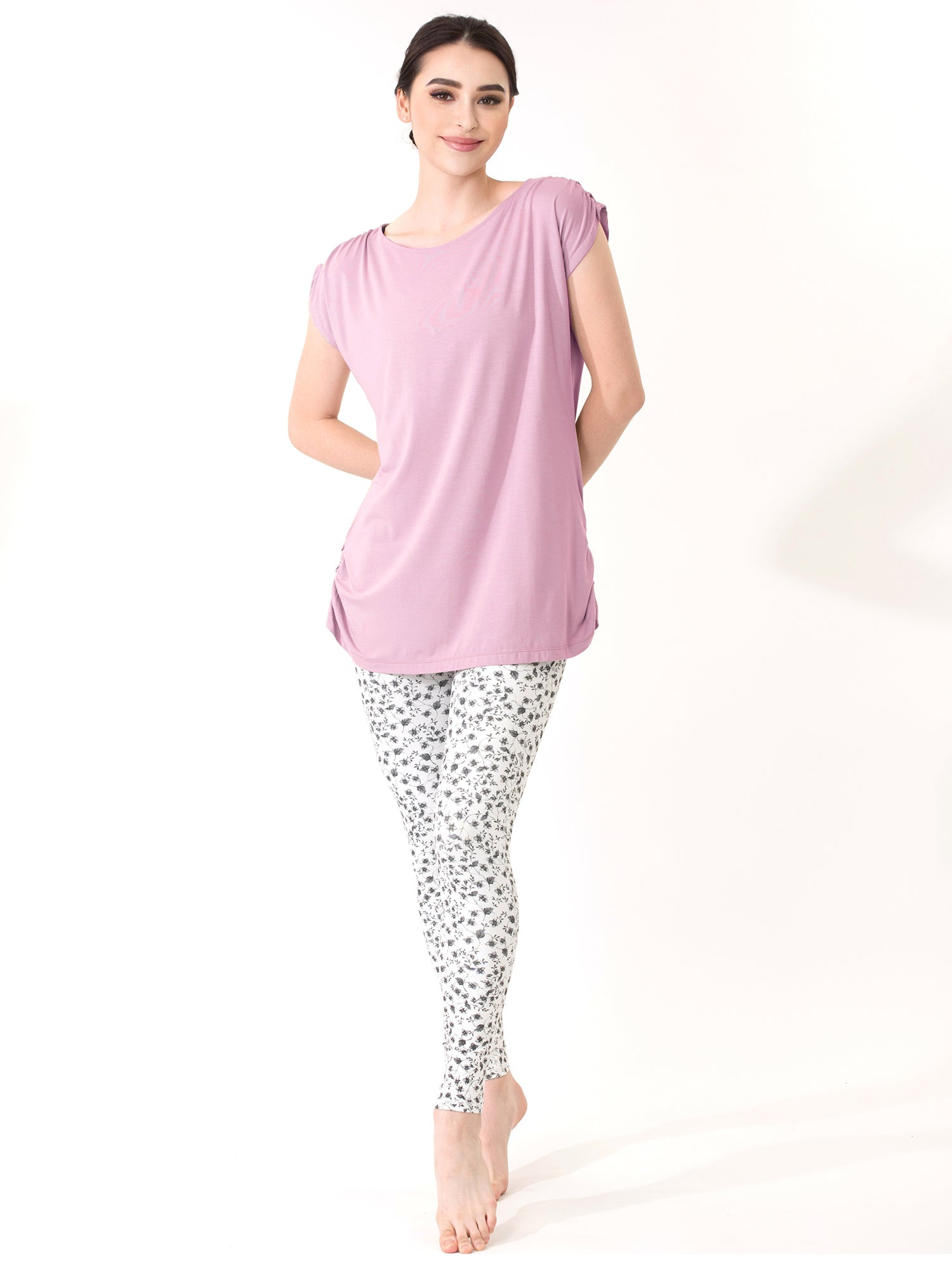 [Loopa] ルーパ ルーシュ ロング Tシャツ Yoga Roush long Tee / ヨガトップス ヨガウェア Tシャツ [A] 20_1 22SS-Puravida! プラヴィダ　ヨガ ピラティス フィットネスショップ