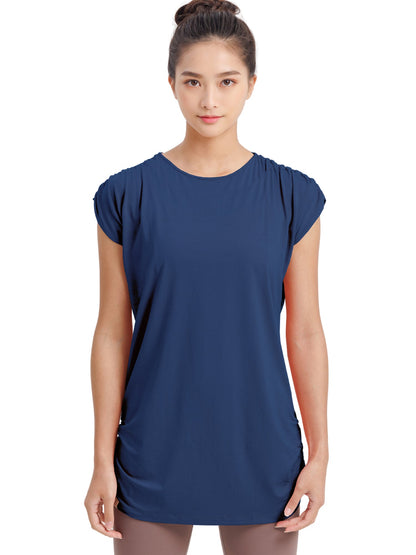 [Loopa] ルーパ ルーシュ ロング Tシャツ Yoga Roush long Tee / ヨガトップス ヨガウェア Tシャツ [A] 20_1 22SS-Puravida! プラヴィダ　ヨガ ピラティス フィットネスショップ