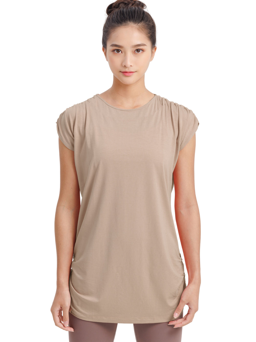 [Loopa] ルーパ ルーシュ ロング Tシャツ Yoga Roush long Tee / ヨガトップス ヨガウェア Tシャツ [A] 20_1 22SS