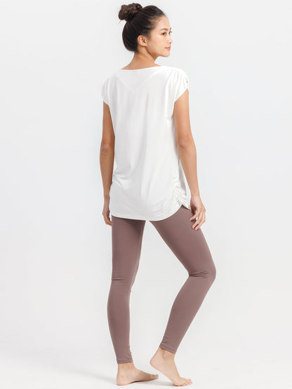 [Loopa] ルーパ ルーシュ ロング Tシャツ Yoga Roush long Tee / ヨガトップス ヨガウェア Tシャツ [A] 20_1 22SS-Puravida! プラヴィダ　ヨガ ピラティス フィットネスショップ