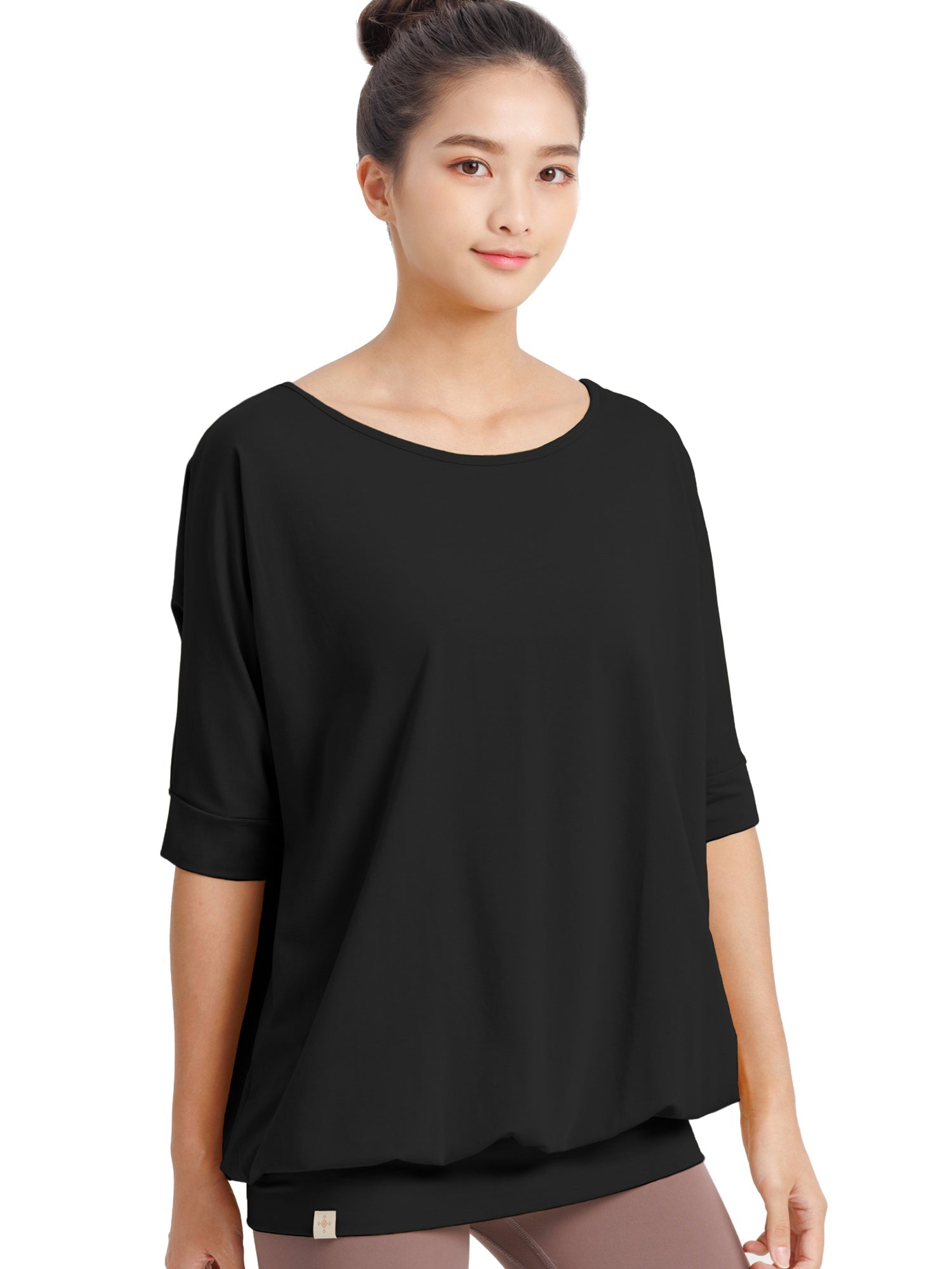 [Loopa] ルーパ 2.0 ドルマン スリーブ トップ Yogawear Dolman Sleeve Top Tシャツ ヨガトップス / ヨガウェア ブラック 20_1-Puravida! プラヴィダ　ヨガ ピラティス フィットネスショップ