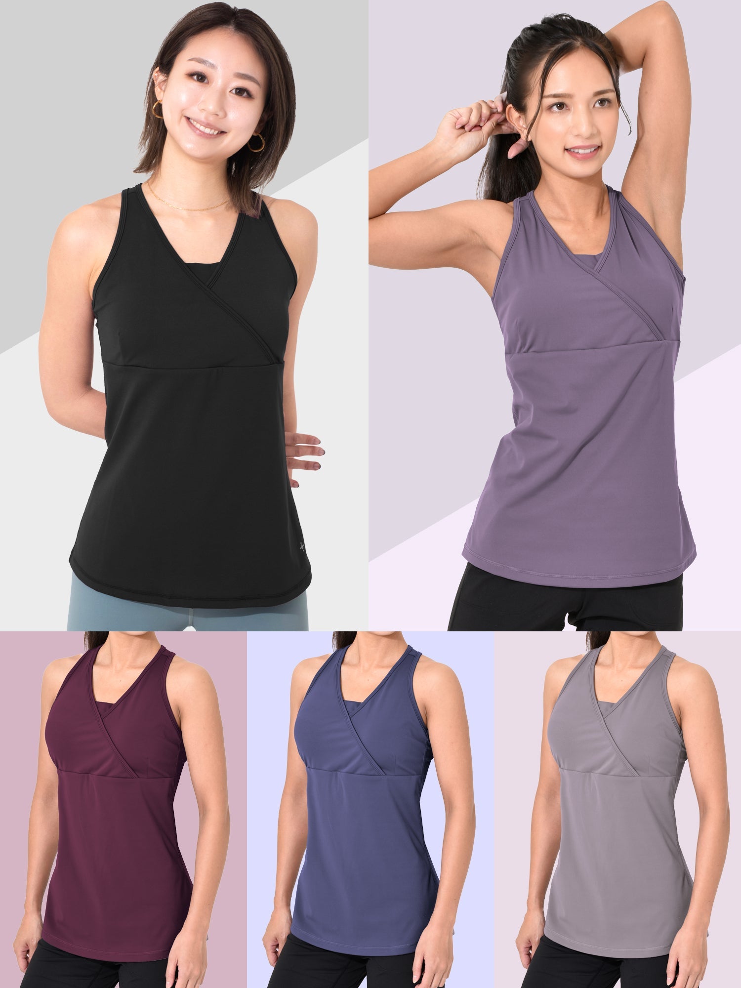 [Loopa] ルーパ カシュクールトップ（カップ付き） Yoga Cushcool Top / ヨガウェア ヨガトップス [SOFF]-Puravida! プラヴィダ　ヨガ ピラティス フィットネスショップ