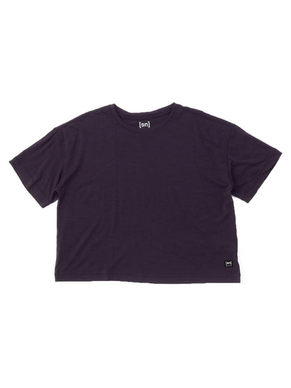 [[sn] super.natural] W ボクシー TEE スーパーナチュラル レディース ヨガウェア 半袖 Tシャツ カットソー / 23FW SNW020030-Puravida! プラヴィダ　ヨガ ピラティス フィットネスショップ