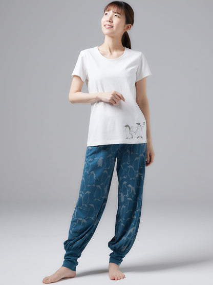 [tejas] テージャス Tシャツ（penguin）テジャス レディース ヨガウェア 半袖 カットソー プリント 23FW TL232130-Puravida! プラヴィダ　ヨガ ピラティス フィットネスショップ