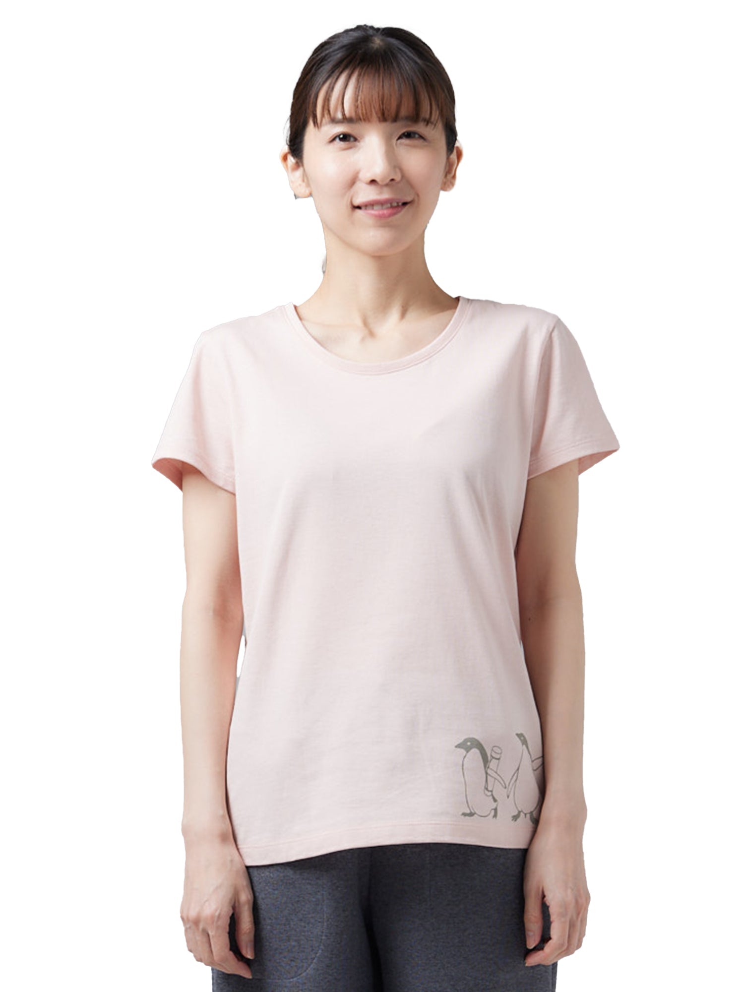 [tejas] テージャス Tシャツ（penguin）テジャス レディース ヨガウェア 半袖 カットソー プリント 23FW TL232130-Puravida! プラヴィダ　ヨガ ピラティス フィットネスショップ