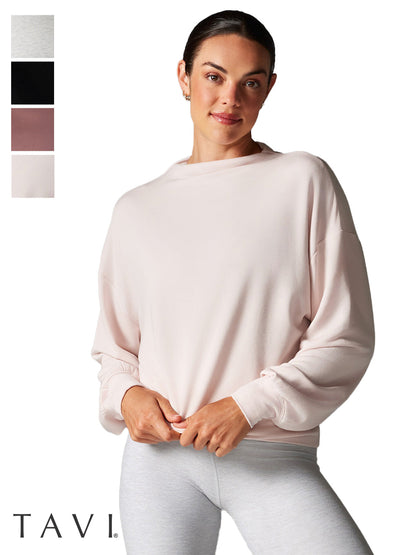 40%OFF[SALE][TAVI] スロープクルースウェットシャツ Slope Crew Sweatshirt／ タビ レディース  トップス 長袖 ヨガ ピラティス [EX]
