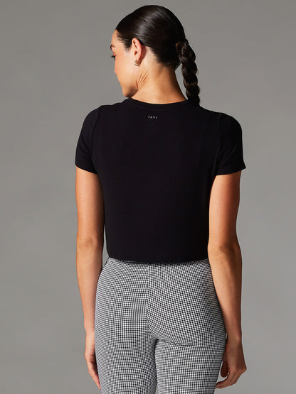 30%OFF[SALE][TAVI] リブTシャツ Ribbed Tee／ ヨガ トップス ピラティス クロップド丈 通気性 TOESOX 24FW