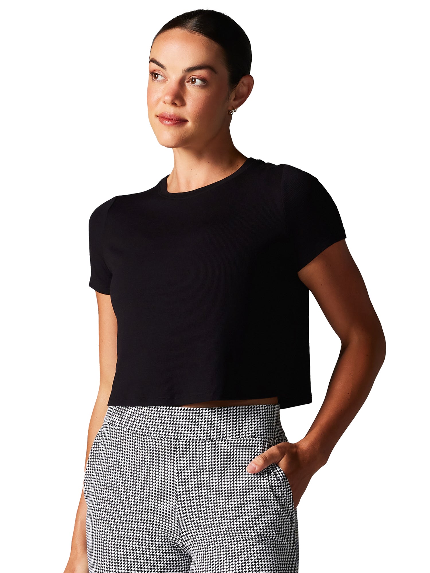 30%OFF[SALE][TAVI] リブTシャツ Ribbed Tee／ ヨガ トップス ピラティス クロップド丈 通気性 TOESOX 24FW