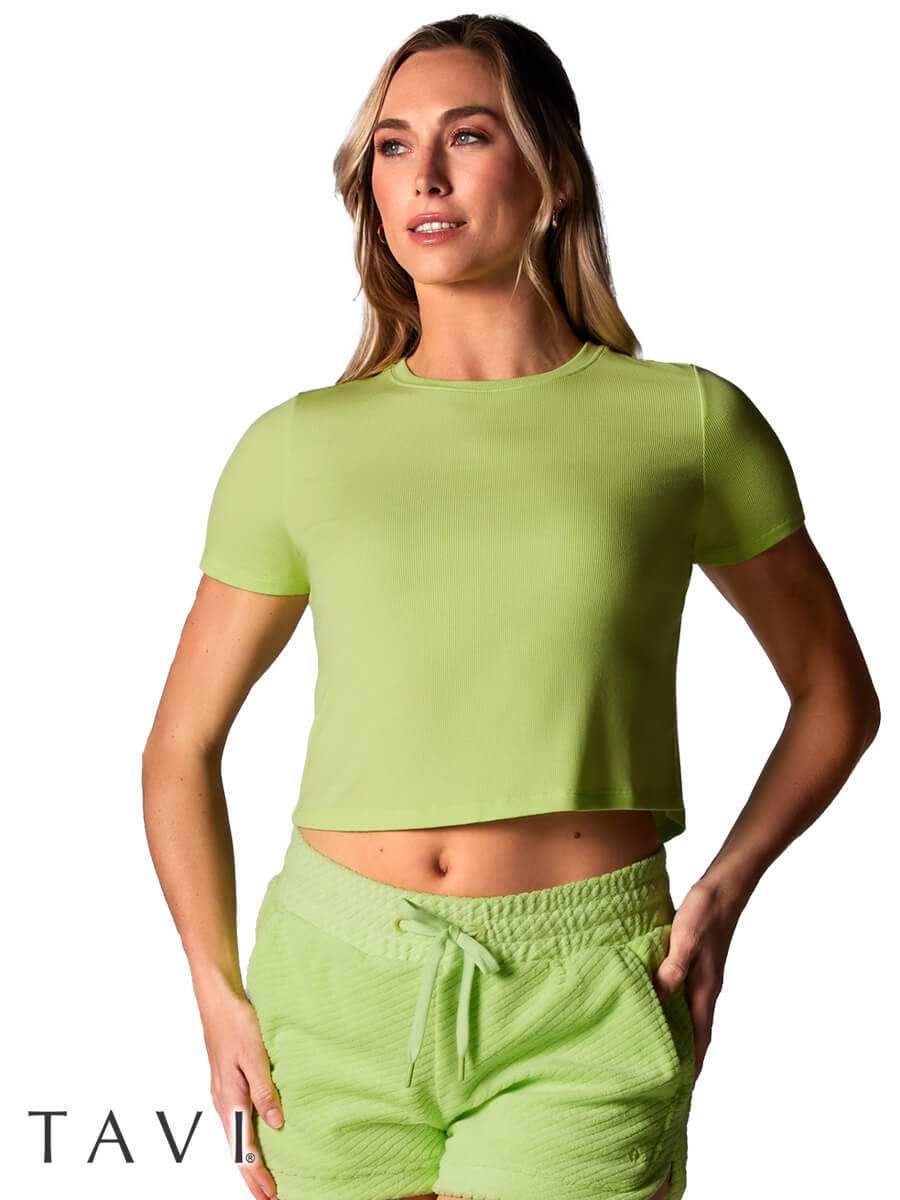 70%OFF[SALE][TAVI] Ribbed Tee/Yoga Tops Pilates Cropped Length Breathable TOESOX[DRT] SOFF