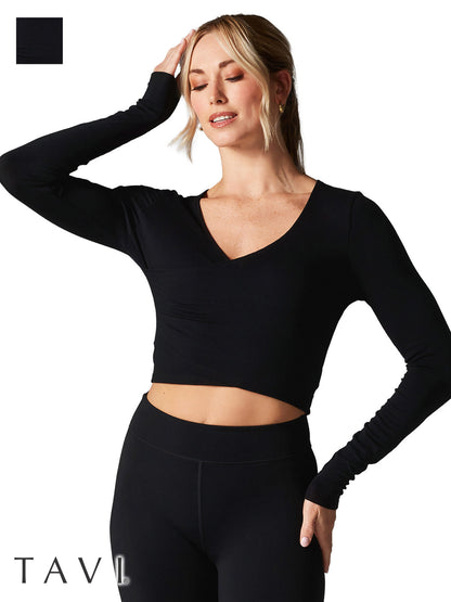30%OFF[限定SALE][TAVI] クリスクロス ロングスリーブトップス Criss Cross Long Sleeve Top ／タビ レディース  トップス 長袖 ヨガ ピラティス[EX]