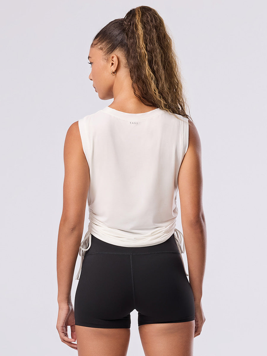 [TAVI] クロップ サイドタイ タンク Crop Side Tie Tank／ヨガ トップス ピラティス タンク 吸汗 速乾 TOESOX 26SS_D1