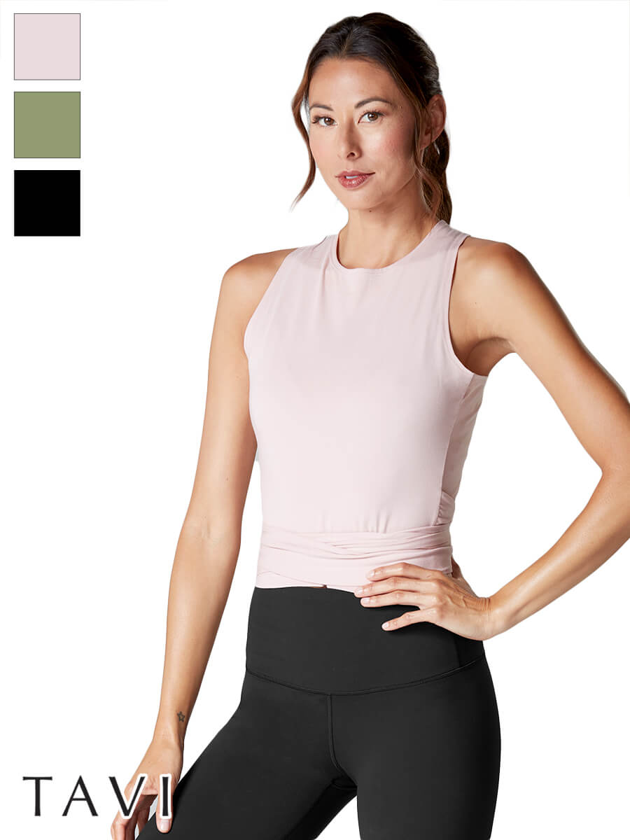 81%OFF[SALE][TAVI] ラップアラウンド タンク Wrap AroundTank ／ヨガ トップス ピラティス タンク 吸汗 速乾 TOESOX [DRT] SOFF
