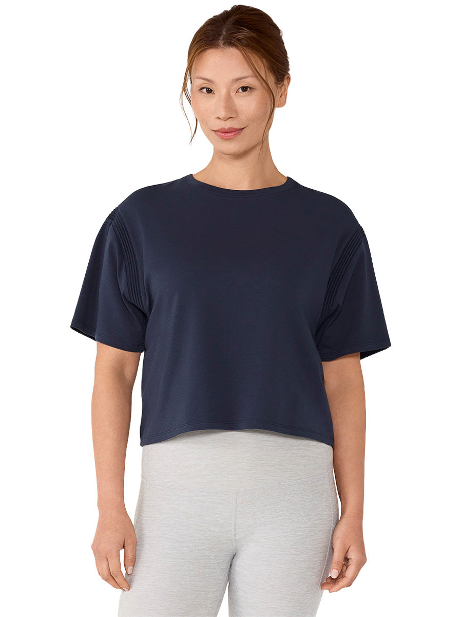 [春クーポン][TAVI] モーション Tee タビ レディース  トップス 半袖 ショート丈 クルーネック TOESOX