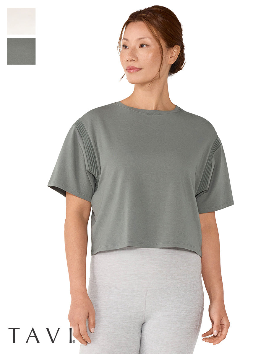 [TAVI] モーション Tee タビ レディース  トップス 半袖 ショート丈 クルーネック TOESOX