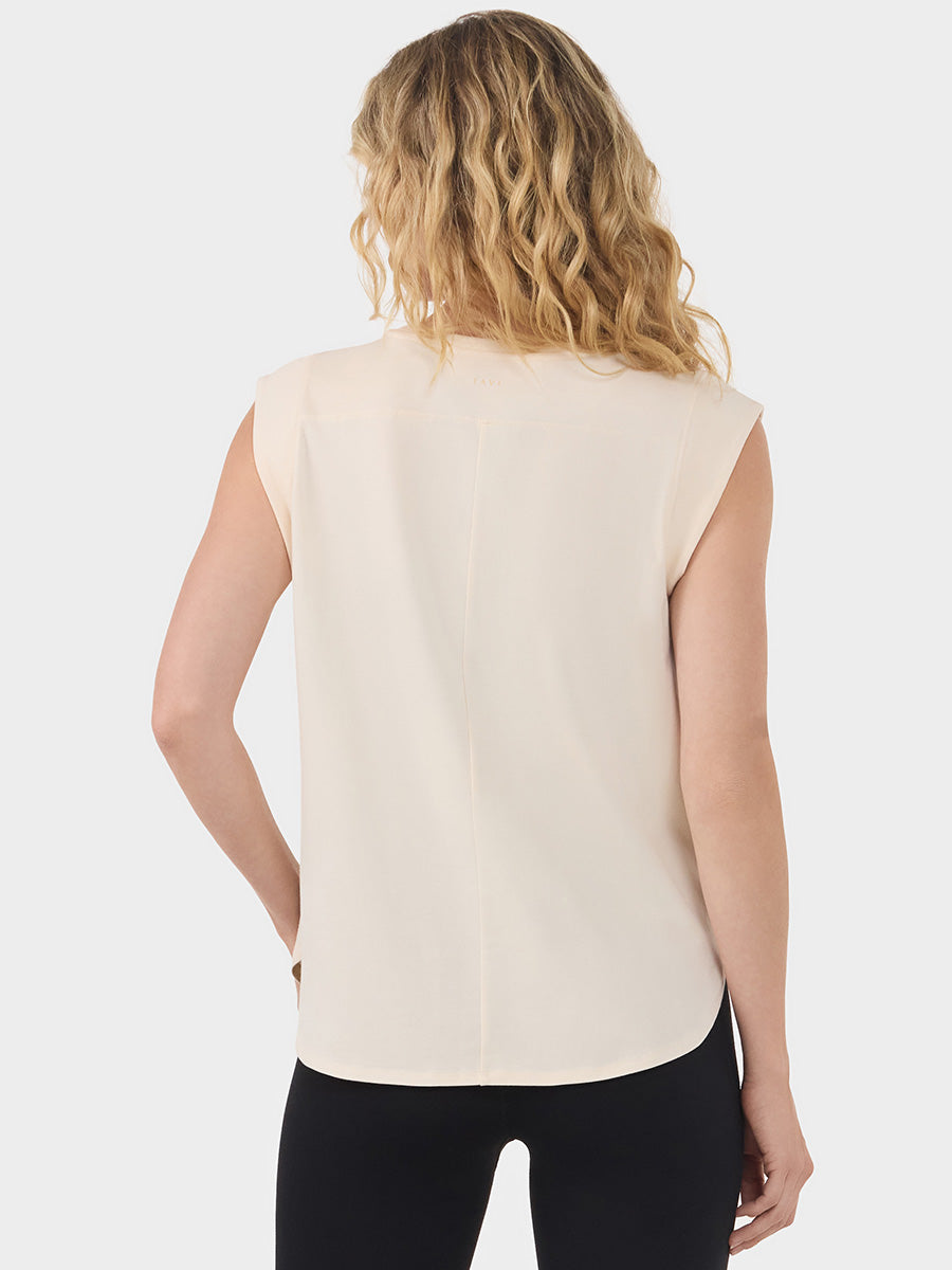 [TAVI] キャップスリーブ クルーネック Tee タビ レディース  トップス 通気性 吸湿 速乾 26SS TOESOX