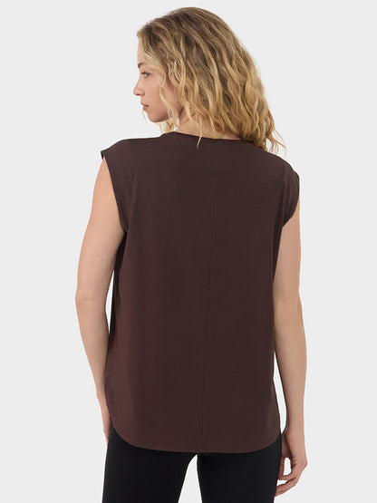 [TAVI] キャップスリーブ クルーネック Tee タビ レディース  トップス 通気性 吸湿 速乾 26SS TOESOX