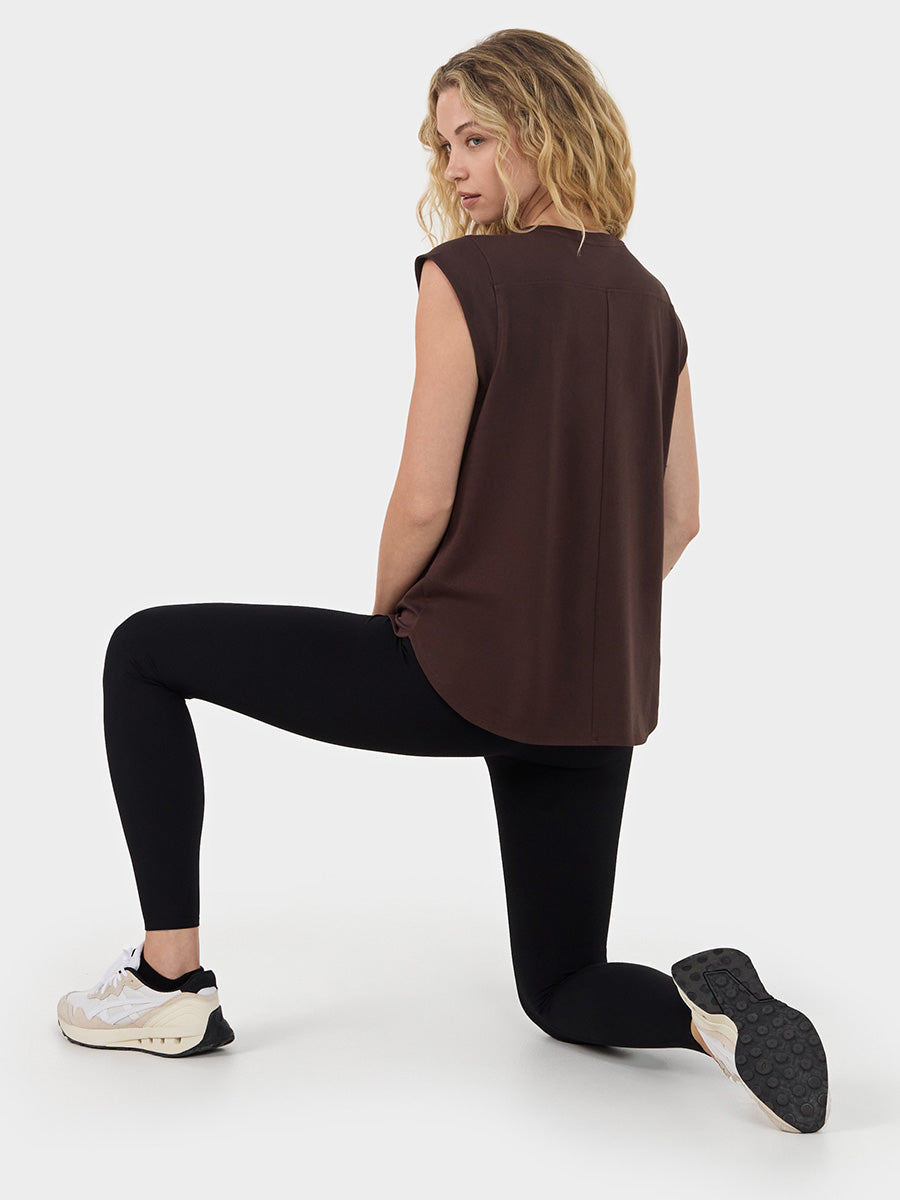 [TAVI] キャップスリーブ クルーネック Tee タビ レディース  トップス 通気性 吸湿 速乾 26SS TOESOX