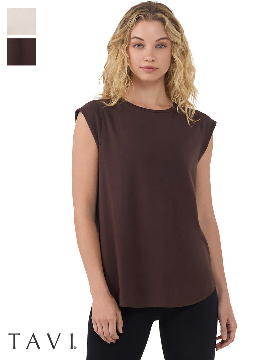 [TAVI] キャップスリーブ クルーネック Tee タビ レディース  トップス 通気性 吸湿 速乾 26SS TOESOX