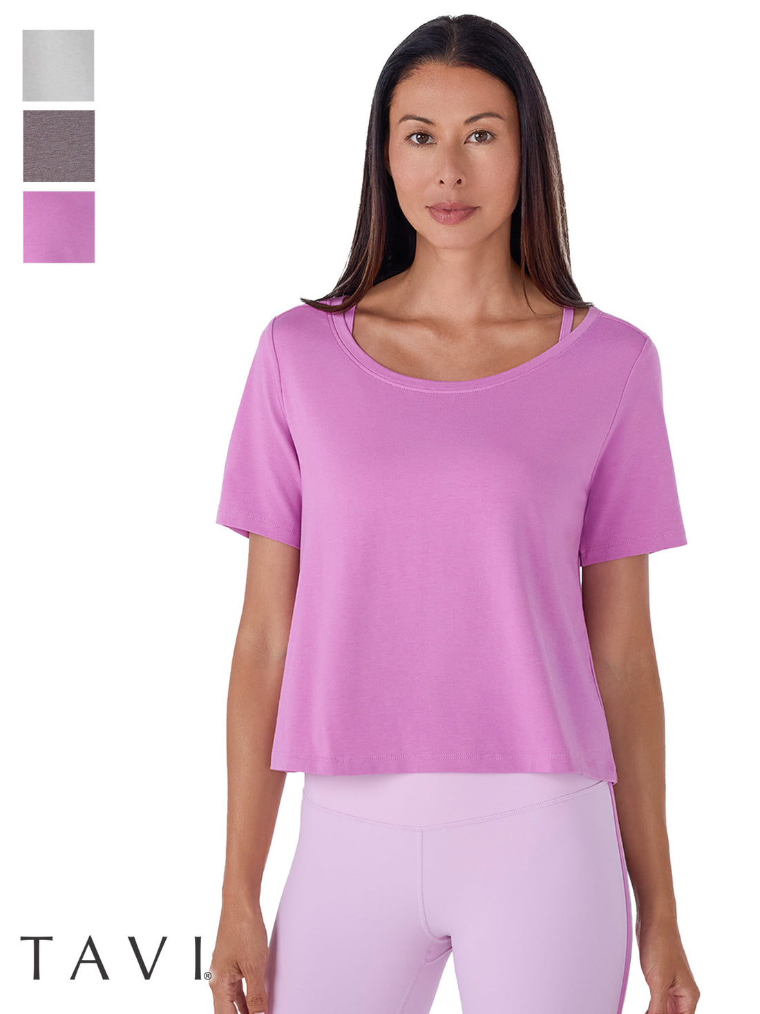 [TAVI] Crop T-shirt CROP TEE / Yoga tops Pilates cropped length breathable TOESOX