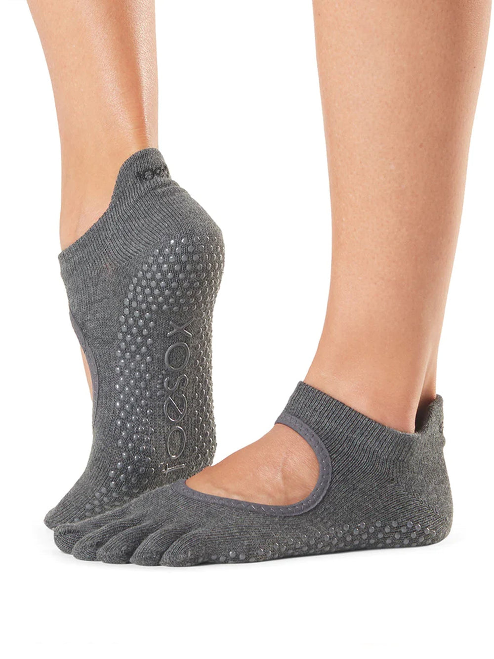 [TOESOX] ベラリナ（Full-Toe) グリップ ソックス / ヨガ 滑り止め付き 靴下 22FW -Manduka マンドゥカ ヨガマット ヨガグッズ ヨガウェア ヨガ #カラー_チャコールグレー