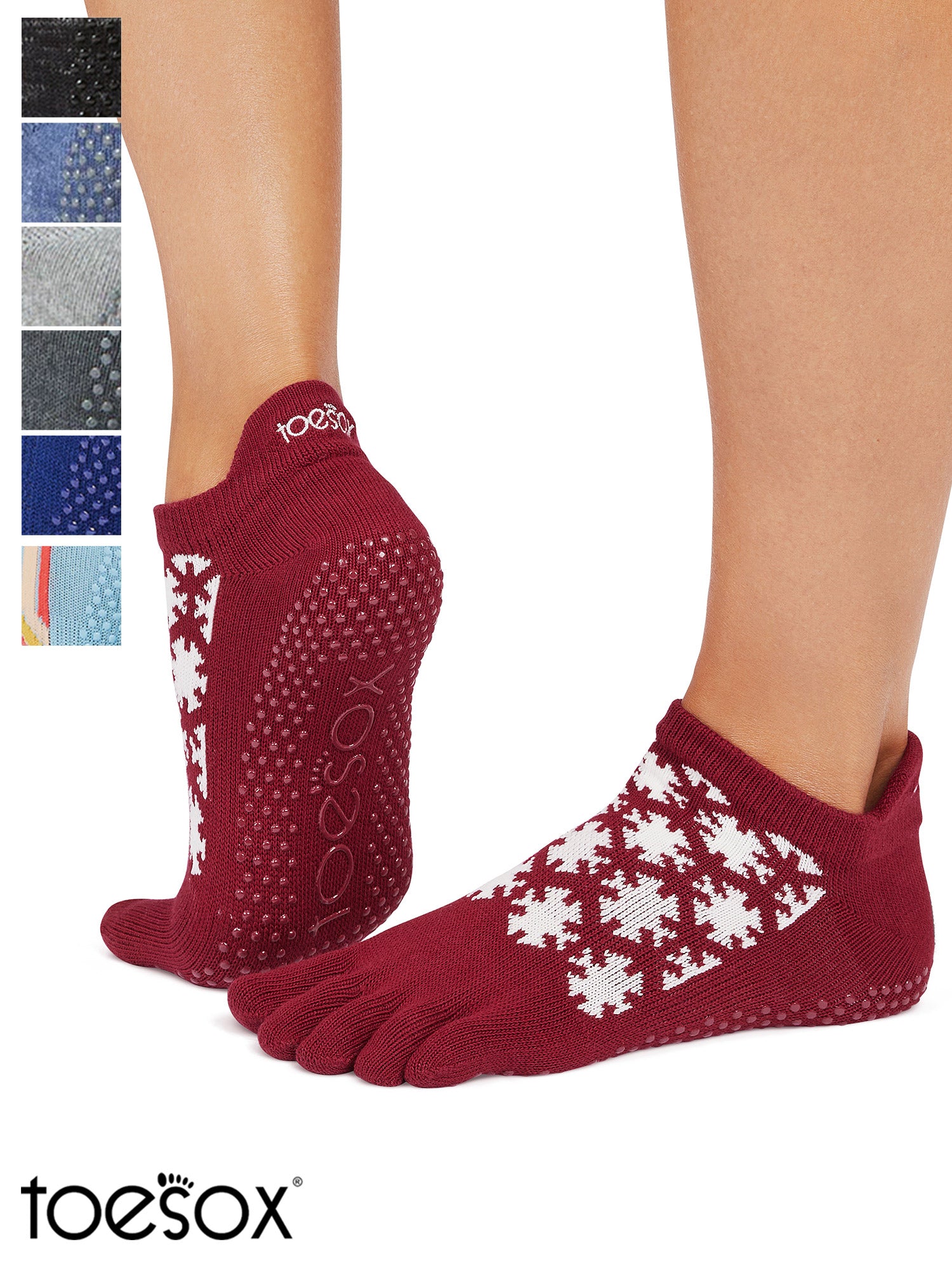 [ToeSox] Low Rise ローライズ（Full-Toe／つま先あり） グリップ ソックス ／ ヨガ ピラティス 滑り止め付 靴下 25FW_D2