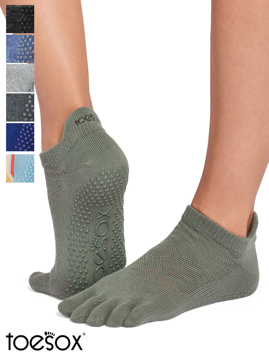 [ToeSox] Low Rise ローライズ（Full-Toe／つま先あり） グリップ ソックス ／ ヨガ ピラティス 滑り止め付 靴下 26SS_D1