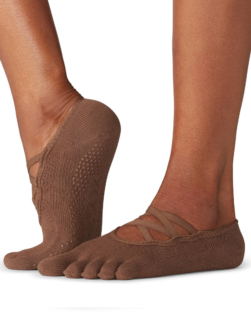 [ToeSox] Elle エル（Full-Toe／つま先あり） グリップ ソックス ／ ヨガ ピラティス 滑り止め付 靴下 #カラー_ネイキッド