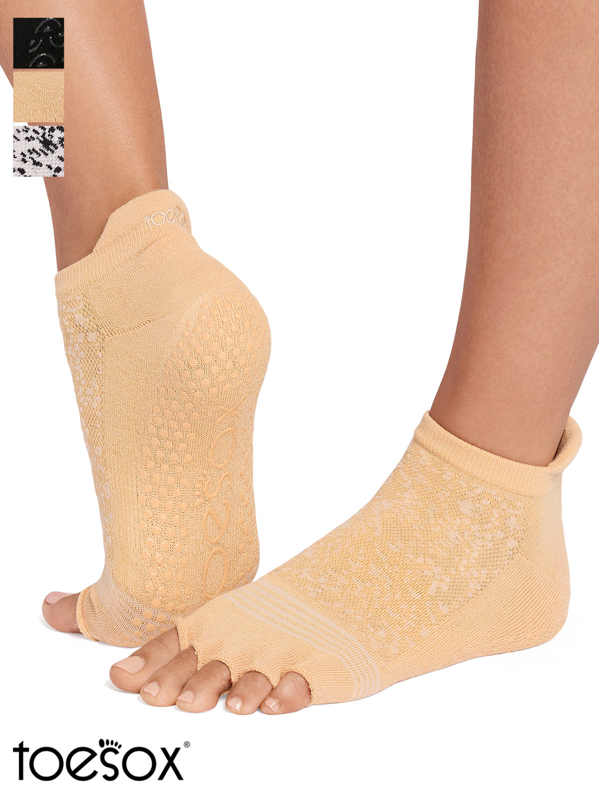 [ToeSox] Low Rise Tec ローライズ テック（Half-Toe／つま先なし） グリップ ソックス ／ ヨガ ピラティス 滑り止め付 靴下 26SS_D1