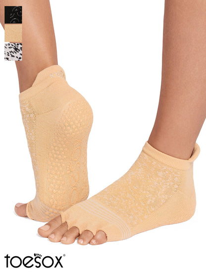 [ToeSox] Low Rise Tec ローライズ テック（Half-Toe／つま先なし） グリップ ソックス ／ ヨガ ピラティス 滑り止め付 靴下 26SS_D1