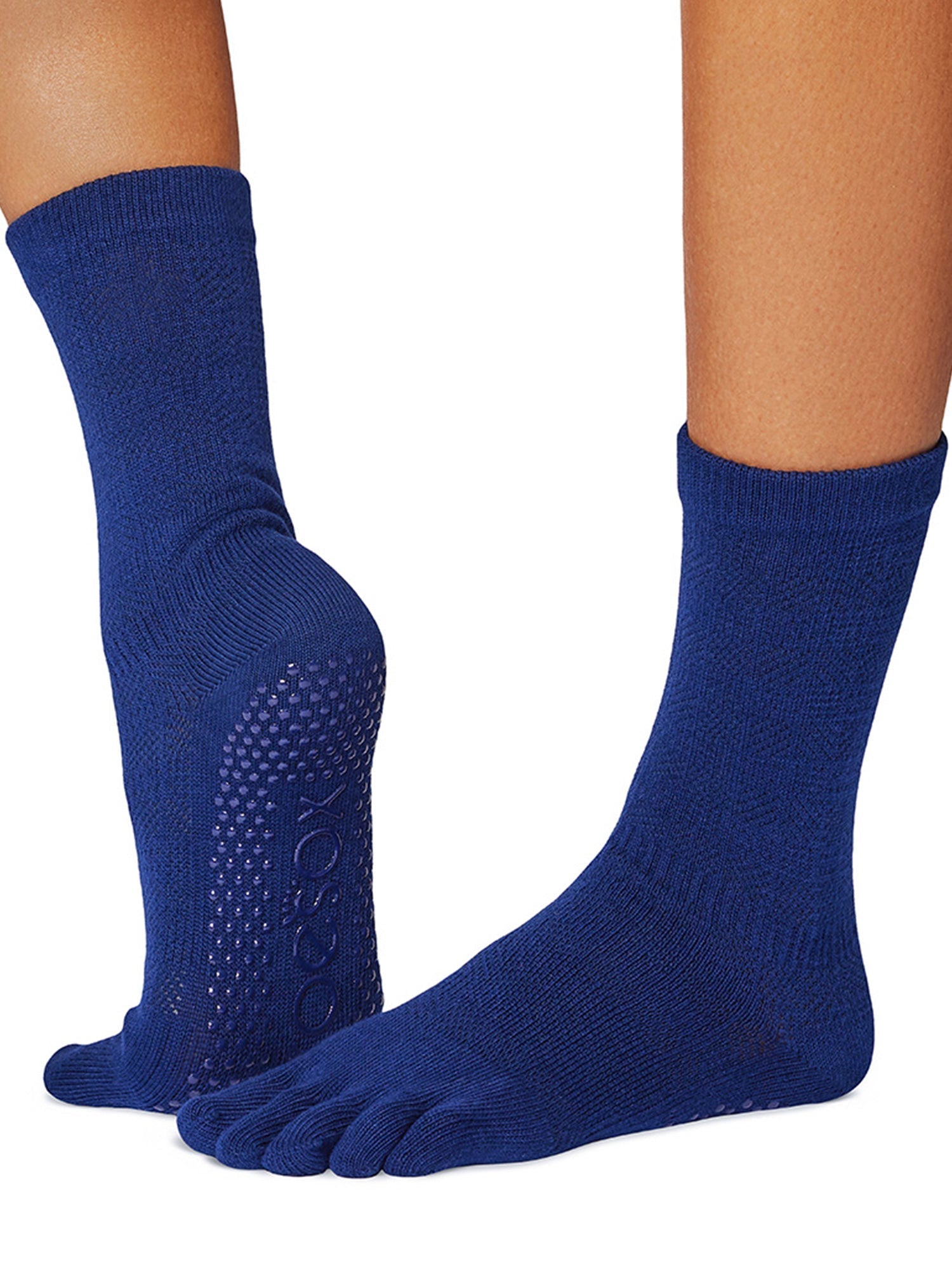 [ToeSox] Crew (Full-Toe) Grip Socks / Yoga Pilates Socks with Anti-Slip 25SS_D1 2501 Crew Length