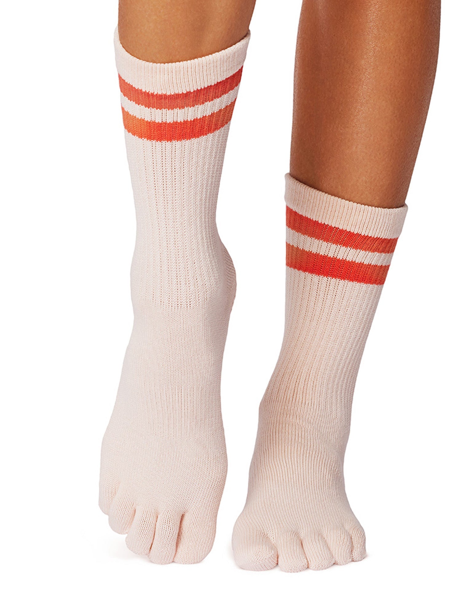 [ToeSox] Crew (Full-Toe) Grip Socks / Yoga Pilates Socks with Anti-Slip 25SS_D1 2501 Crew Length