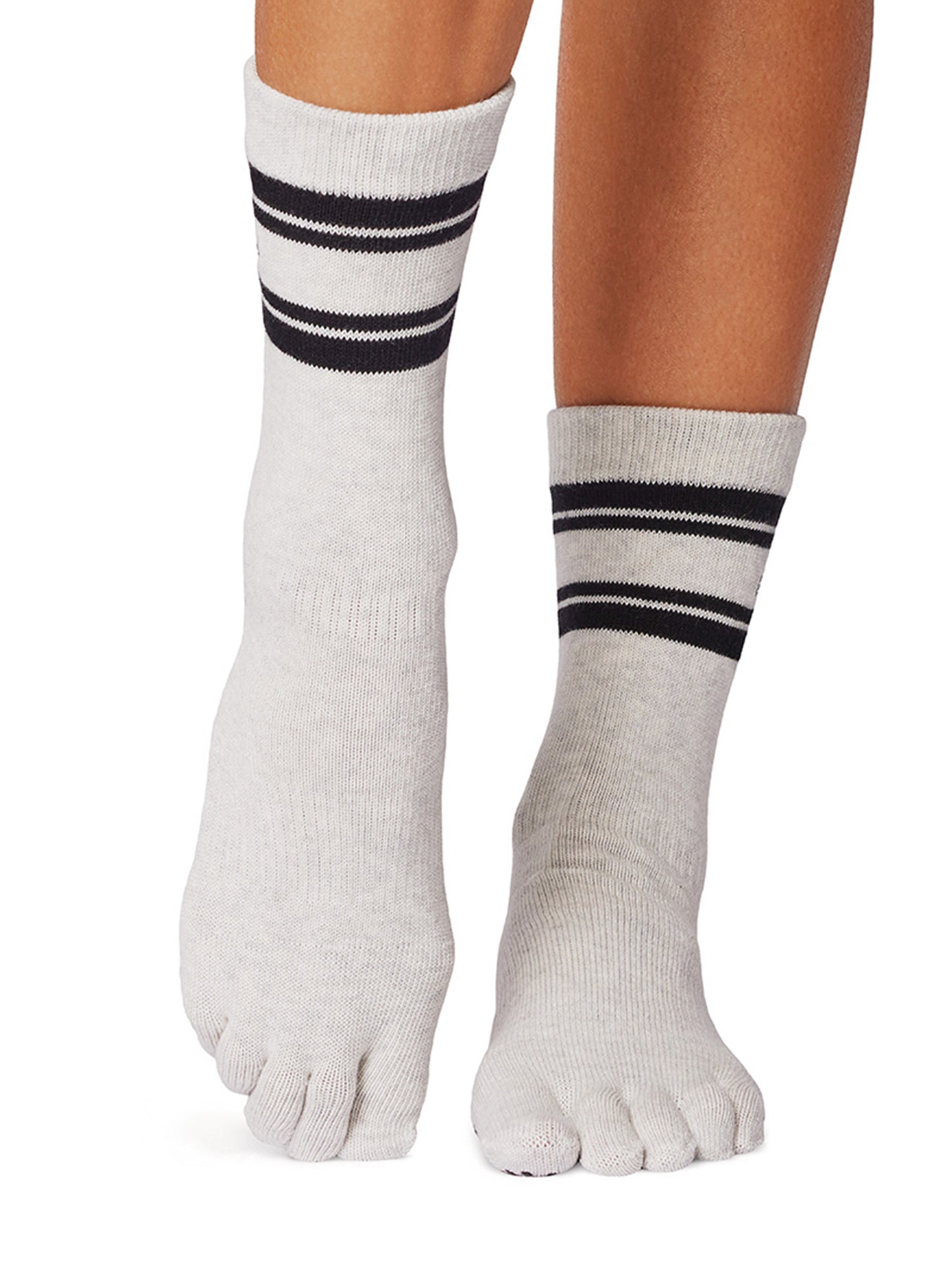 [ToeSox] Crew (Full-Toe) Grip Socks / Yoga Pilates Socks with Anti-Slip 25SS_D1 2501 Crew Length