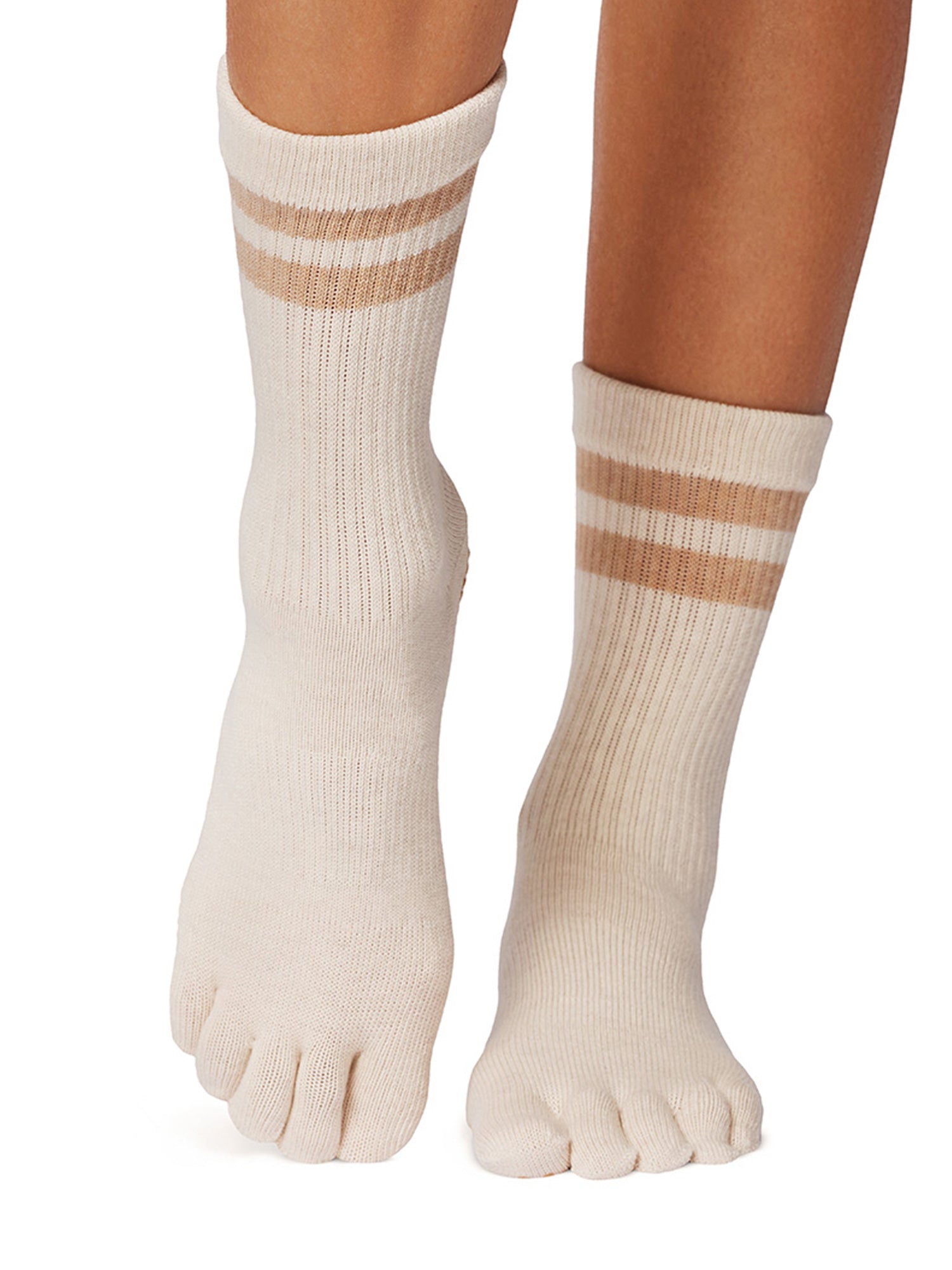 [ToeSox] Crew (Full-Toe) Grip Socks / Yoga Pilates Socks with Anti-Slip Crew Length 25SS_D3